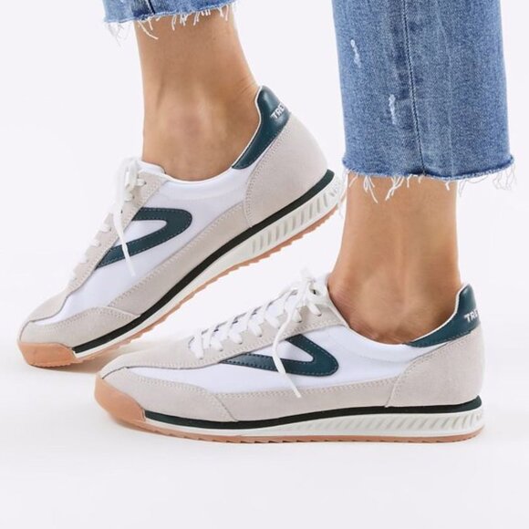 NEW TRETORN Suede Retro Joggers White/green for women 1125 3S2 - Picture 2 of 13